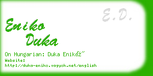 eniko duka business card